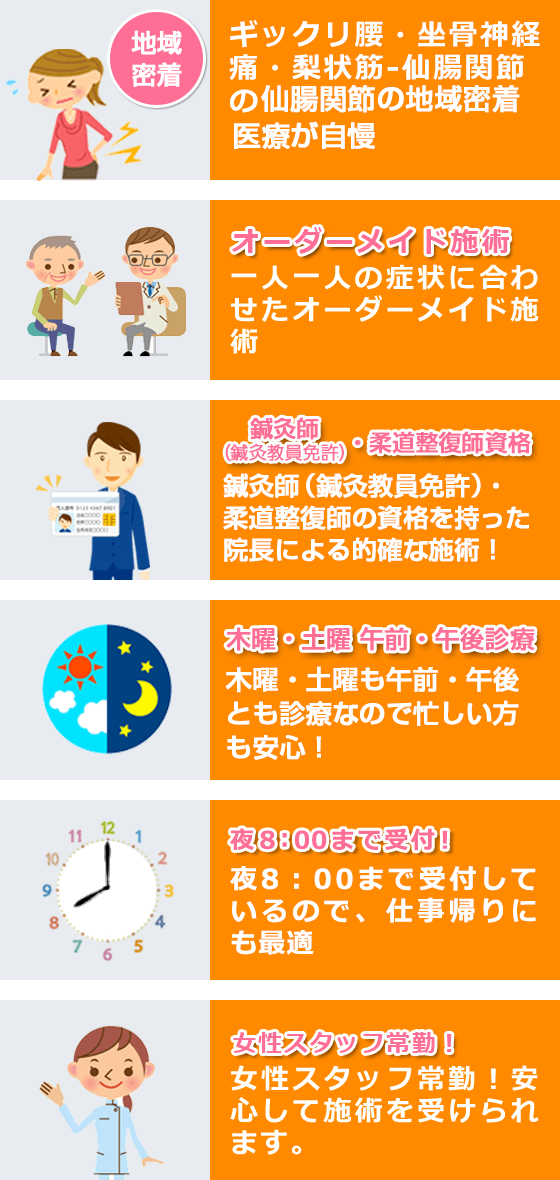 たなか鍼灸接骨院 6つの特徴